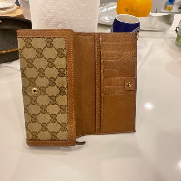 Gucci brown bow detailed clutch wallet - Picture 5 of 7